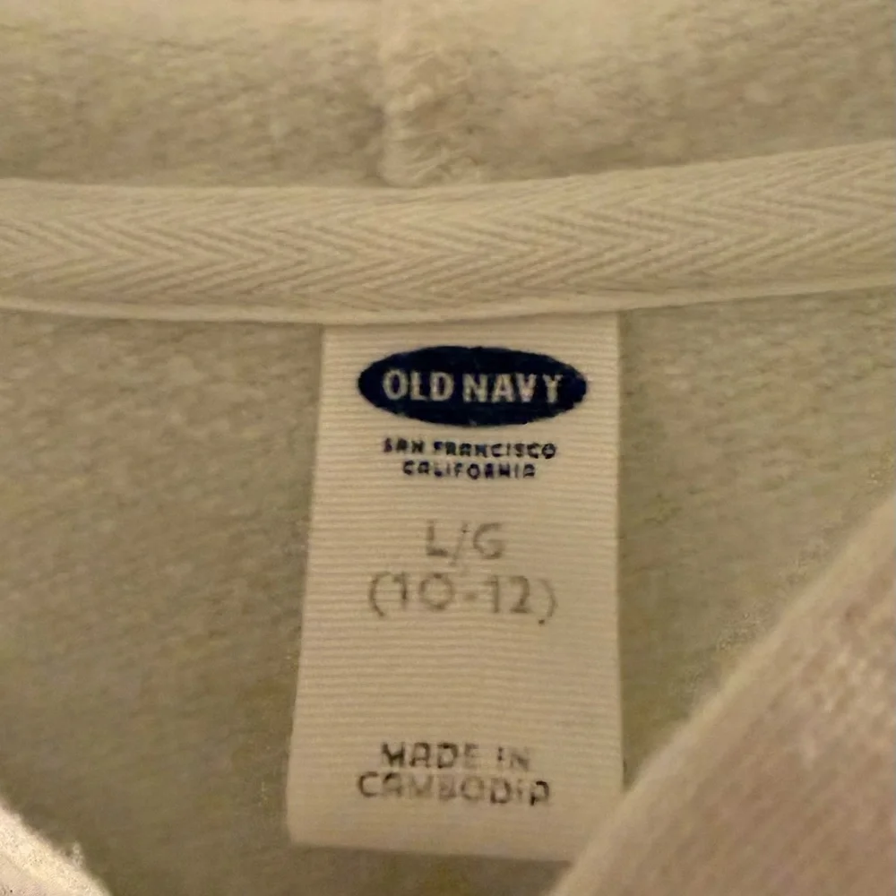 Girls Old Navy Cream  and Blue Ombré Dip Dyed Hoodie size large 10-12